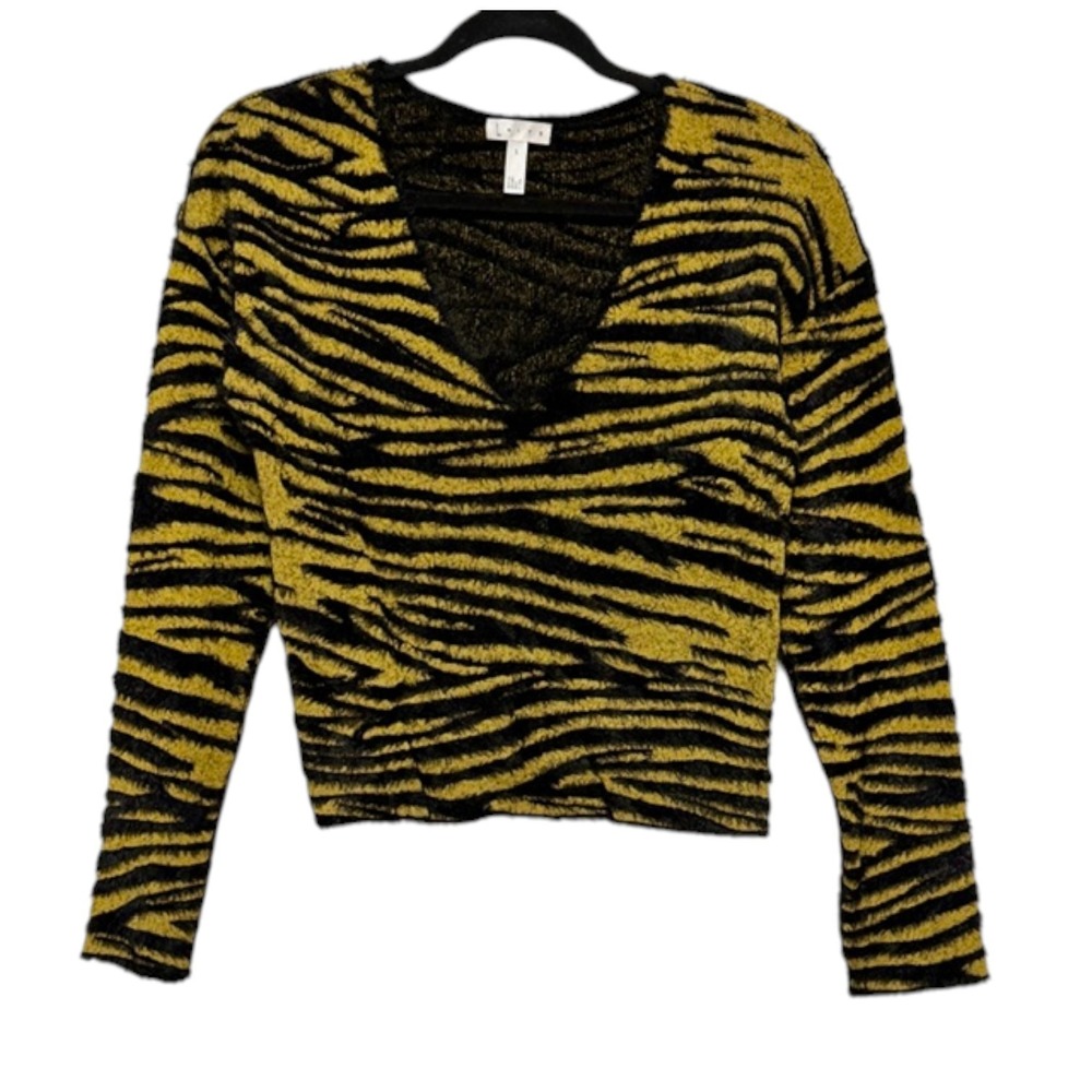 Leith Y2K Fuzzy Soft Goth Sweater Womens Size S‎ Indie Sleaze Grunge Edgy Glam